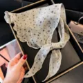 Kleine Pruimenbloesem Driehoekssjaal / Beige Grijs