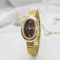 Gold Band Gold Case Red Dial