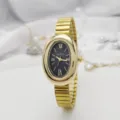 Gold Band Gold Case Black Dial