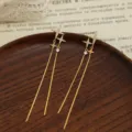 Cross Starburst Tassel Ear Cuff - Gold