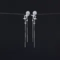 Cross Starburst Tassel Ear Cuff - Platinum