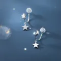 Zirconia Star Pendant Ear Cuff - Platinum