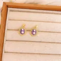 Rose Pendant (XL4070) / 1 Piece / Gold Purple