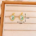 Rose Pendant (XL4144) / 1 Piece/Pack / Gold Light Blue