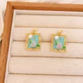 Rose Pendant (XL4183) / 1 Piece/Pack / Gold Light Blue