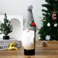 Funda de punto para botella de vino de Rodolfo / 13x30cm / Gris