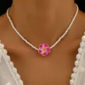 Collar Rojo Rosa Oscuro