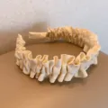 Beige Wide Pleated Headband