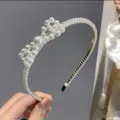 Double Row Artificial Pearl Bow Headband