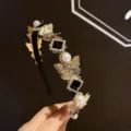 Dynamic Artificial Pearl Butterfly Headband