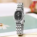 Silver Band Black Dial