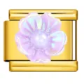 Lichtpaarse Irisierende Bloem Met Gouden Rand Stijl (ICJ187-2)
