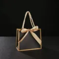 14x6x12cm / Black Bag Gold Border + Gold Ribbon