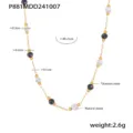 Black and White Natural Stone Necklace (P881)