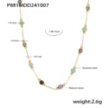 Black and Green Natural Stone Necklace (P881)