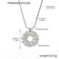 Silber Weiße Strass Halskette (P998)