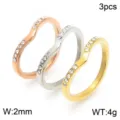 Taille 6 / Style de Vague en V (KR82466-GC) / 3 Pièces/Paquet / Couleurs Mélangées