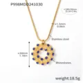 Gold Blaue Strass Halskette (P998)