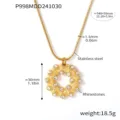 Gold Weiße Strass Halskette (P998)