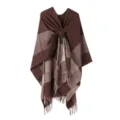 Horizontal Stripes with Tassels / 160cm x 135cm / Coffee