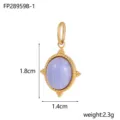 Paarse Natuursteen Hanger (FP28959B-1) / 1.8cmx1.4cm / Goud