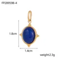Blue Natural Stone Pendant (FP28959B-4) / 1.8cmx1.4cm / Gold