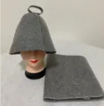 Σετ Καπέλο Σάουνας Και Πατάκι / 23*35cm / Γκρι