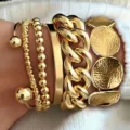 Round Spliced Chain Bracelet Bangle (673351HB)