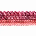 4mm (circa 90 pezzi) / Calcedonio del Xinjiang Ottimizzato in Colore Fragola