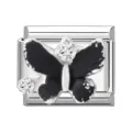Rhinestone Black Butterfly