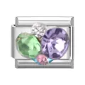 Purple And Green Rhinestone