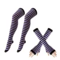 Set / Narrow Stripe Black and Light Purple