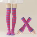 Set / Wide Stripe Rose Red and Purple