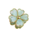 Goldrand Herz Blume (8cm Goldrand Herz Blume) / Grün