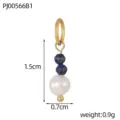 Colgante Vertical de Perla Azul Lapislázuli y Perla Artificial (PJ00566B1)