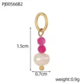 Colgante Vertical de Perla Rosa y Perla Artificial (PJ00566B2)