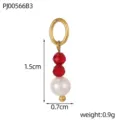 Colgante Vertical de Perla Roja y Perla Artificial (PJ00566B3)