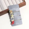 Gingerbread Man & Sock Bobby Pins 3-Piece Set / 3 Pieces/Pack