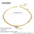 Teardrop Bezel Pendant Torque (NXN565) / Gold