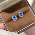Rhodium Plated Copper / 5x7mm / Light Blue