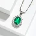 Collana Smeraldo Oro Bianco