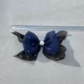 Stile in Rete a Doppio Strato Nero E Blu (W143-1)