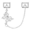 White Butterfly Rhinestone Artificial Pearl Style
