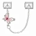 Pink Gradient Butterfly Rhinestone Style
