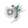 Blue-Green Hummingbird Flower (XD822093-1)