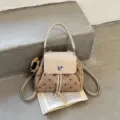 Camel and beige polka-dot convertible backpack handbag with heart clasp and adjustable straps - No Pendant / 22*10*18 / Khaki