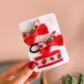 Three-Piece Set / Strawberry Patchwork Bow Set (3-Piece)