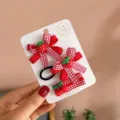 Three-Piece Set / Plaid Bow Strawberry (3-Piece Set)
