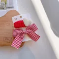 Heart Bow Combination / Flocked Heart + Plaid Bow