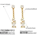 Orecchini Oro con Strass Bianchi (F922) / Bianco